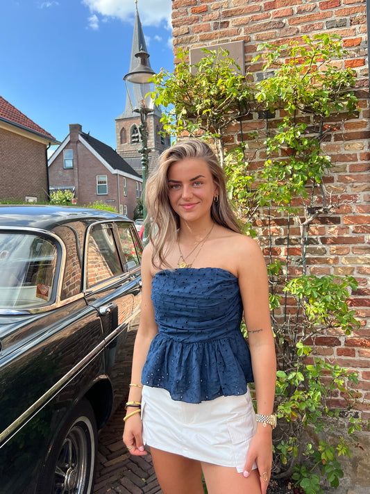 Bandeau top blauw Kris