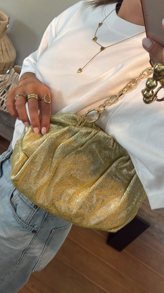 Tasje L metallic lime Lot