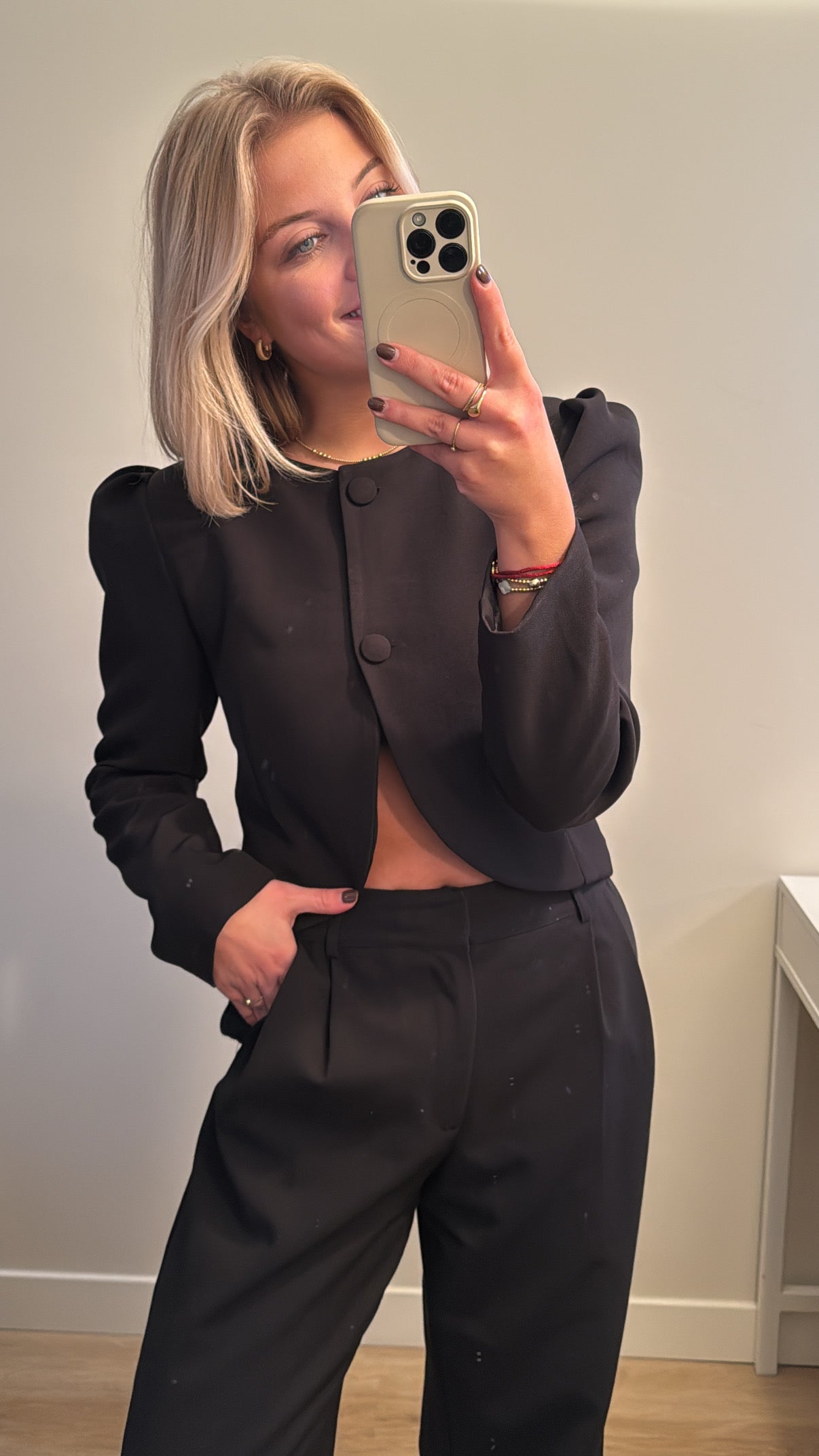 Blazer top lange mouw zwart Sem