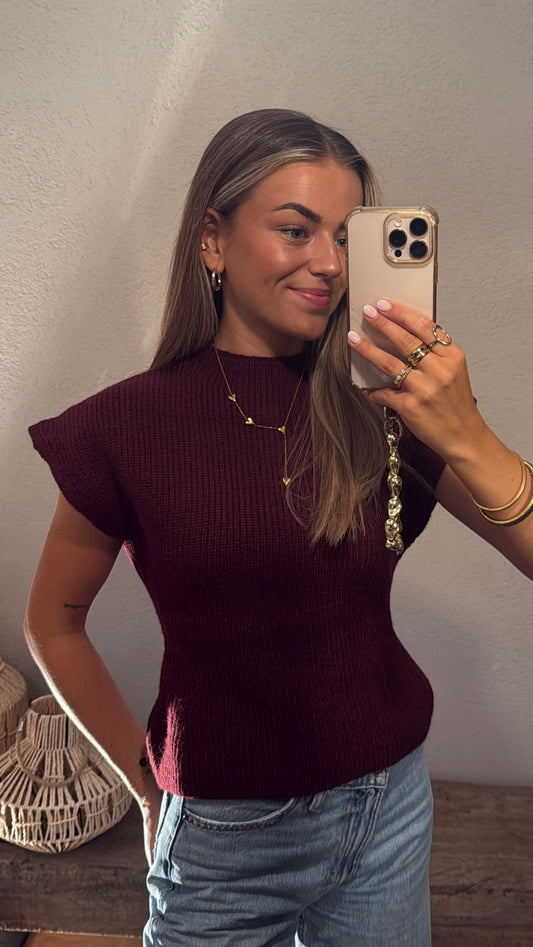 Gebreide top bordeaux Sophie