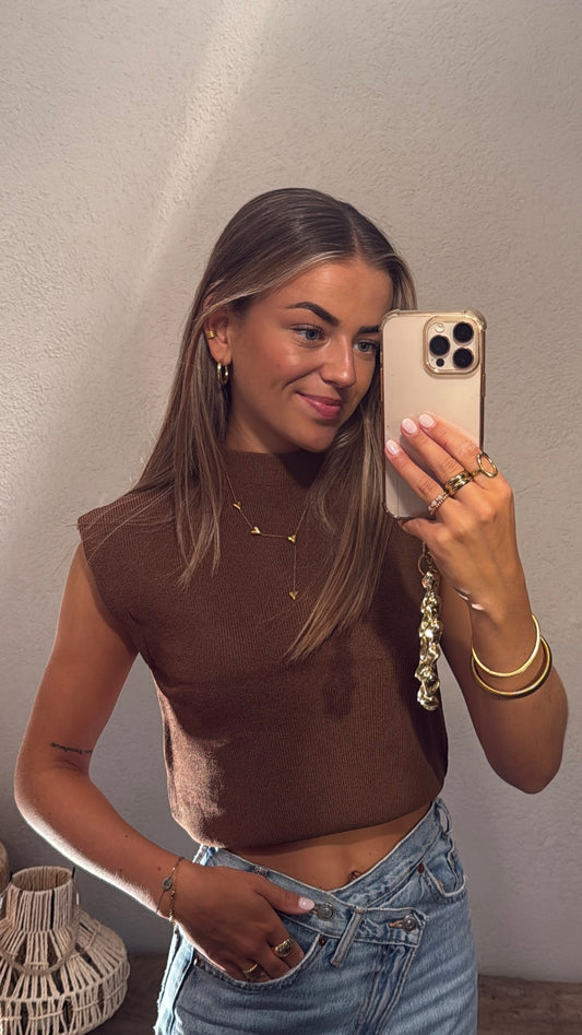 Spencer top licht bruin Kiki