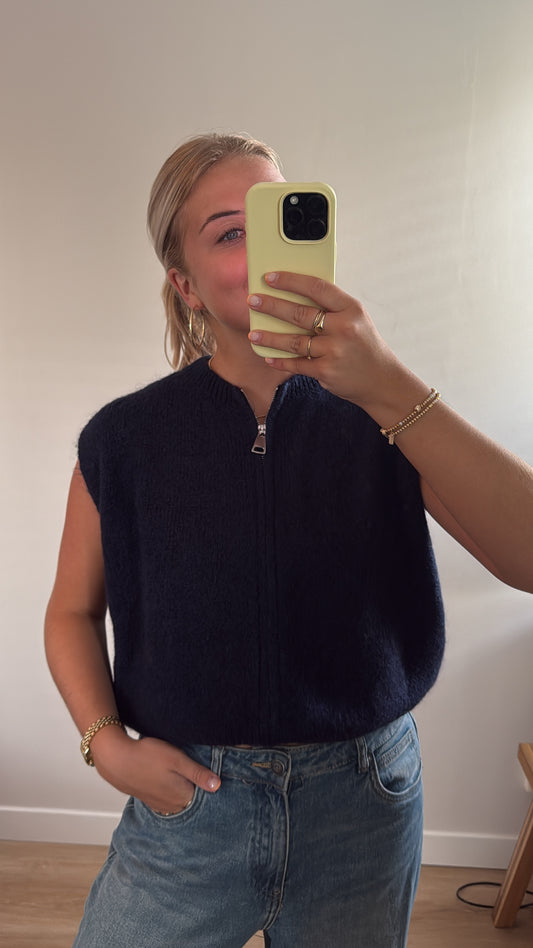 Gebreide gilet Navy Mila