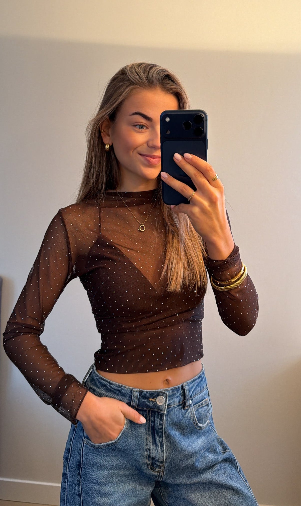 Top strass bruin Levi