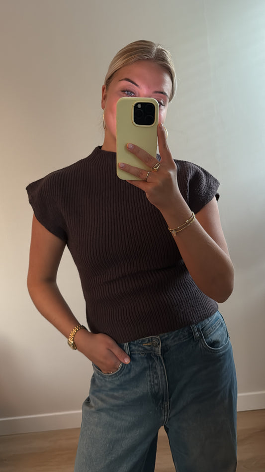 Gebreide top bruin Sophie