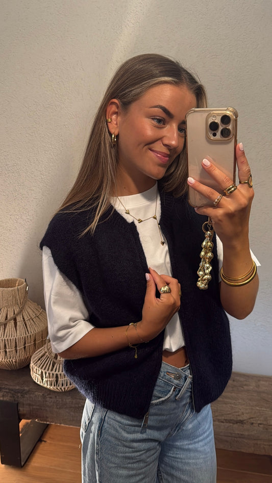 Gebreide gilet Navy Mila
