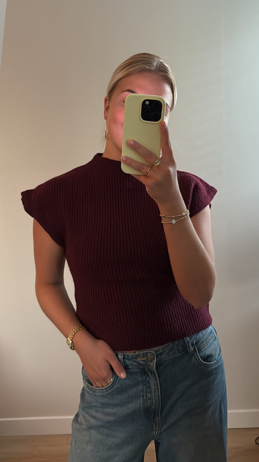 Gebreide top bordeaux Sophie