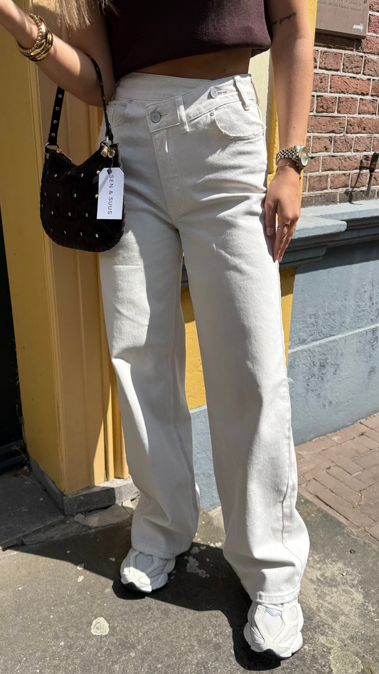 Spijkerbroek crème Floor