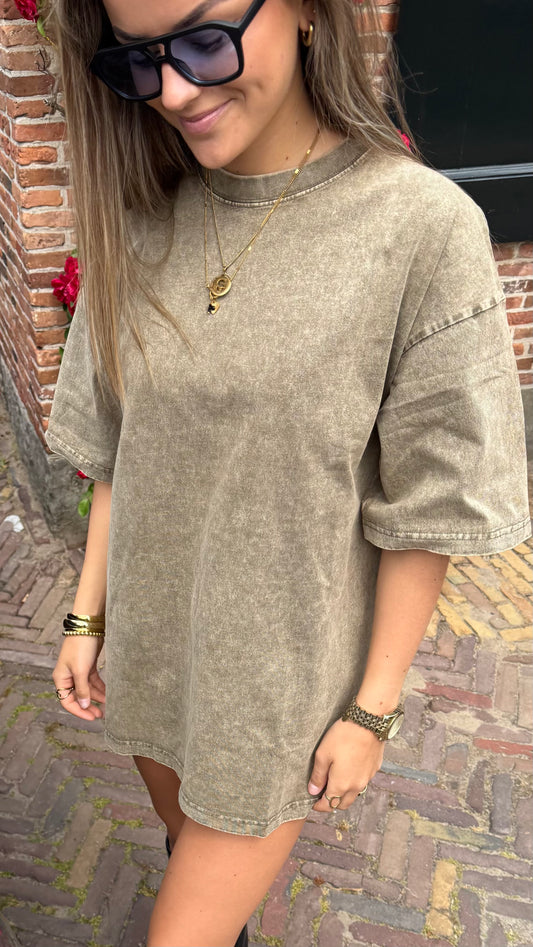 Oversized shirt moss groen Emmy