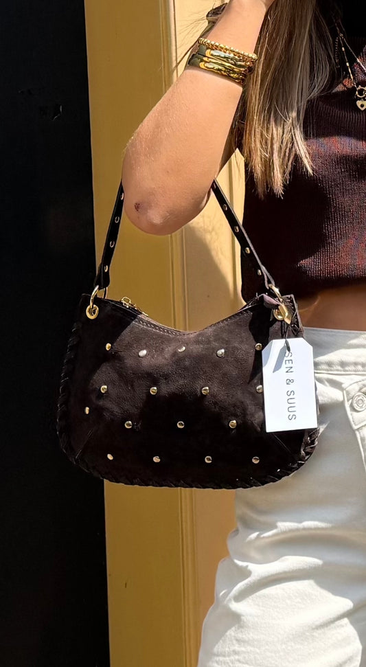 Tasje studs bruin Evi